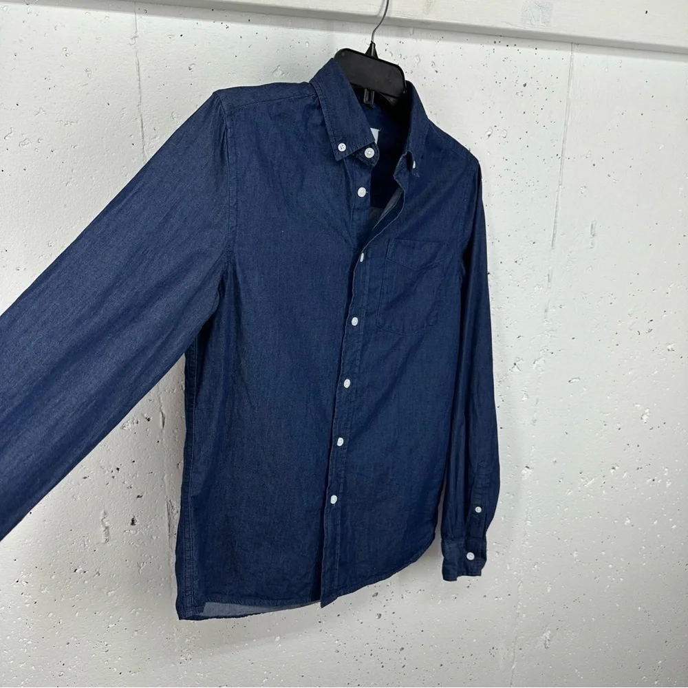 Saturdays NYC Mens XS Indigo Button-Down Collar Cotton Chambray Shirt